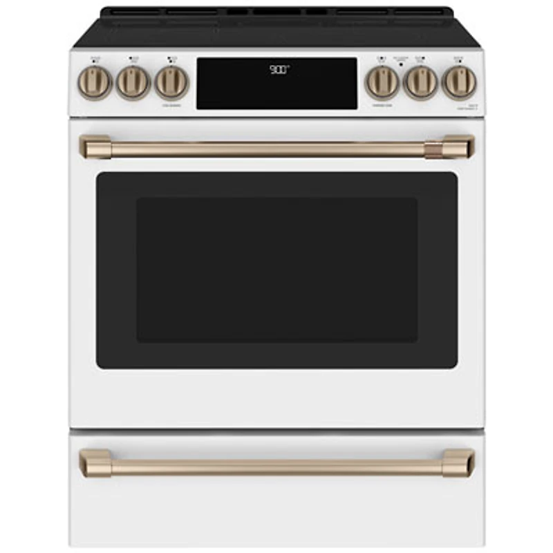 Café 30" Self-Clean True Convection 5-Element Slide-In Induction Range (CCHS900P4MW2) - White