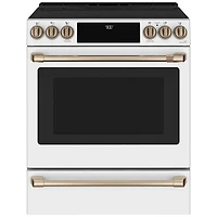 Café 30" Self-Clean True Convection 5-Element Slide-In Induction Range (CCHS900P4MW2) - White