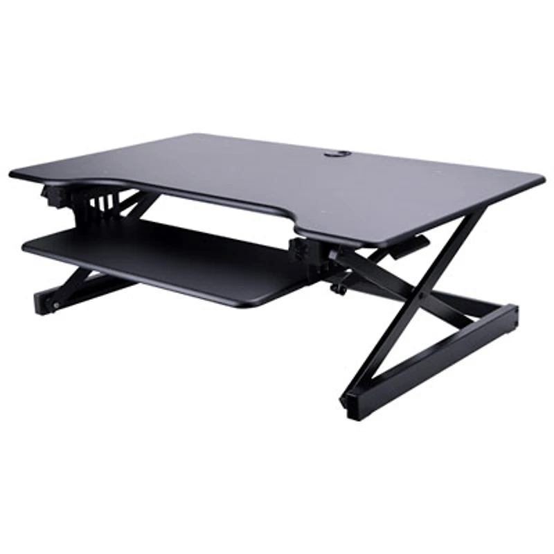 Rocelco DADR-40 Standing Desk Riser with Keyboard Tray - Black