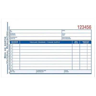 Adams Materials Requisition Form - 50 Sheets - Blue