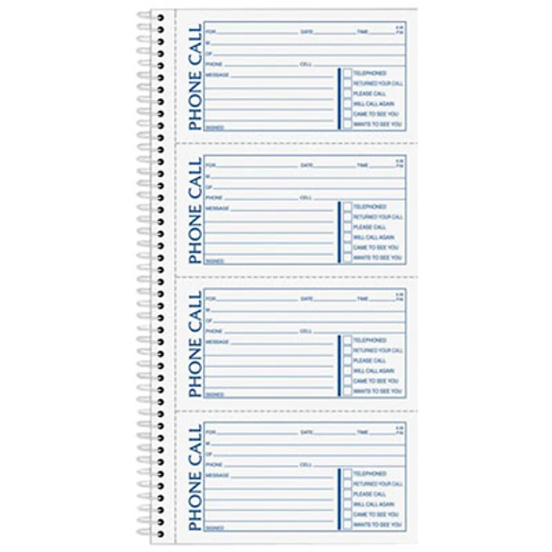 Adams Spiral Bound Phone Message Book - 400 Sheets
