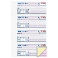 Adams 2.75" x 7.62" Tapebound 3-part Money Receipt Book - 100 Sheets