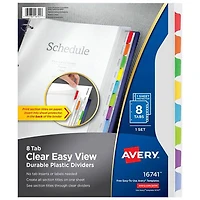 Avery Clear Easy View Durable Plastic Dividers (16741) - 8 Pack