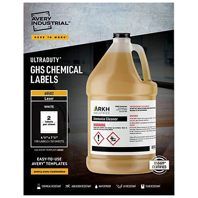 Avery UltraDuty GHS Chemical Labels (60502) - 100 Pack