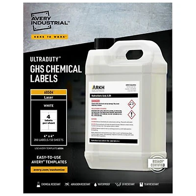 Avery UltraDuty GHS Chemical Labels (60504) - 200 Pack