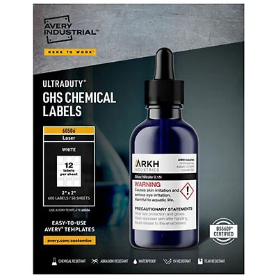 Avery UltraDuty GHS Chemical Labels (60506) - 50 Pack