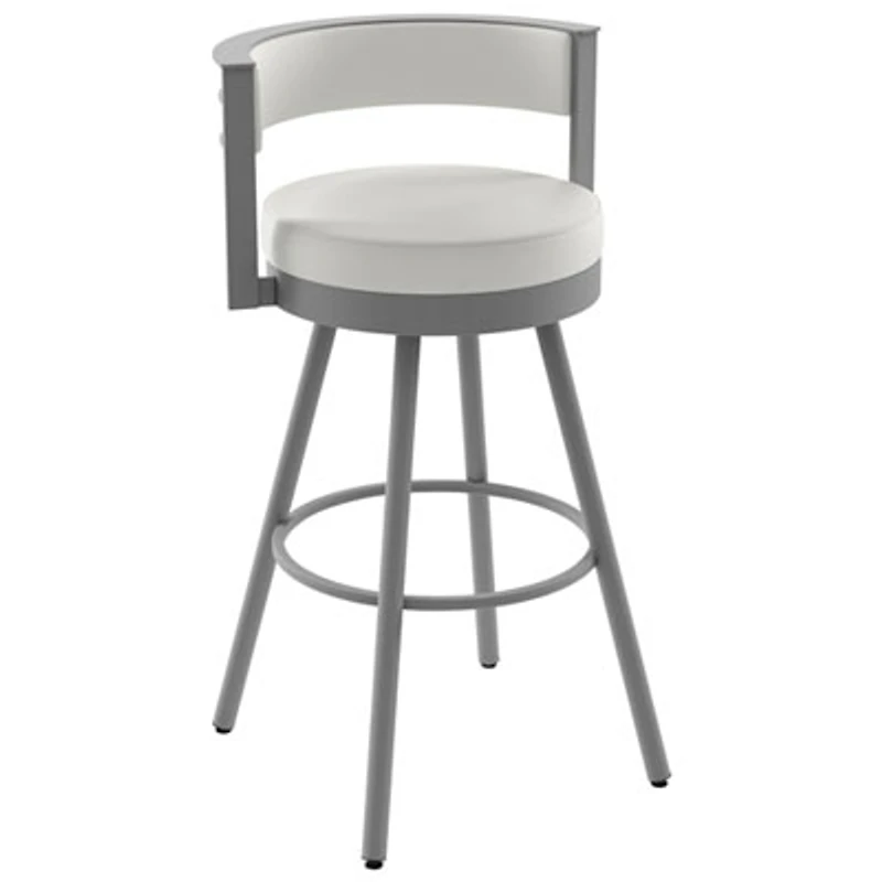 Eller Modern Counter Height Barstool - White/Silver Grey