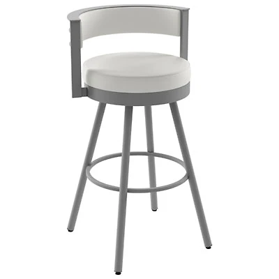 Eller Modern Counter Height Barstool - White/Silver Grey