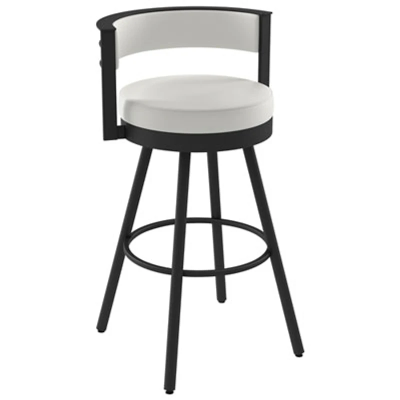 Eller Modern Bar Height Barstool - White/Black