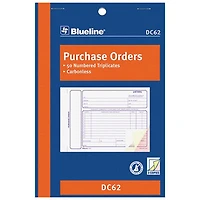 Blueline 8" x 6" Purchase Order Form Book - 50 Sheet(s) - Blue Cover - 1 Each