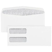 Blueline 4" x 9" Double Window Envelopes - 100 / Box - White