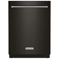 KitchenAid 24" 44dB Built-In Dishwasher with Stainless Steel Tub (KDTM604KBS) - Black Stainless