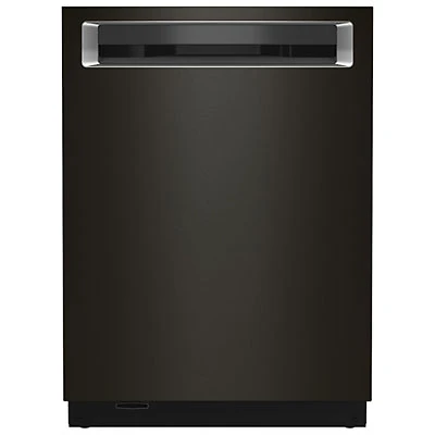 KitchenAid 24" 44dB Built-In Dishwasher with Stainless Steel Tub (KDPM804KBS) - Black Stainless