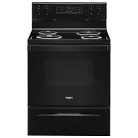 Whirlpool 30" 4.8 Cu. Ft. Freestanding Electric Coil Top Range (YWFC150M0JB) - Black