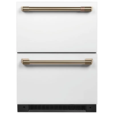 Café 24" 5.7 Cu. Ft. Built-In Dual-Drawer Refrigerator (CDE06RP4NW2) - Matte White