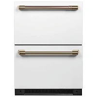 Café 24" 5.7 Cu. Ft. Built-In Dual-Drawer Refrigerator (CDE06RP4NW2) - Matte White