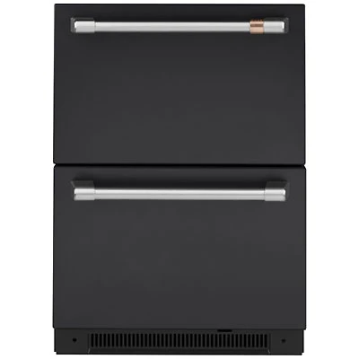 Café 24" 5.7 Cu. Ft. Built-In Dual-Drawer Refrigerator (CDE06RP3ND1) - Matte Black