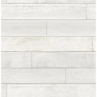 Brewster Wood Wallpaper - Wallace White Timber