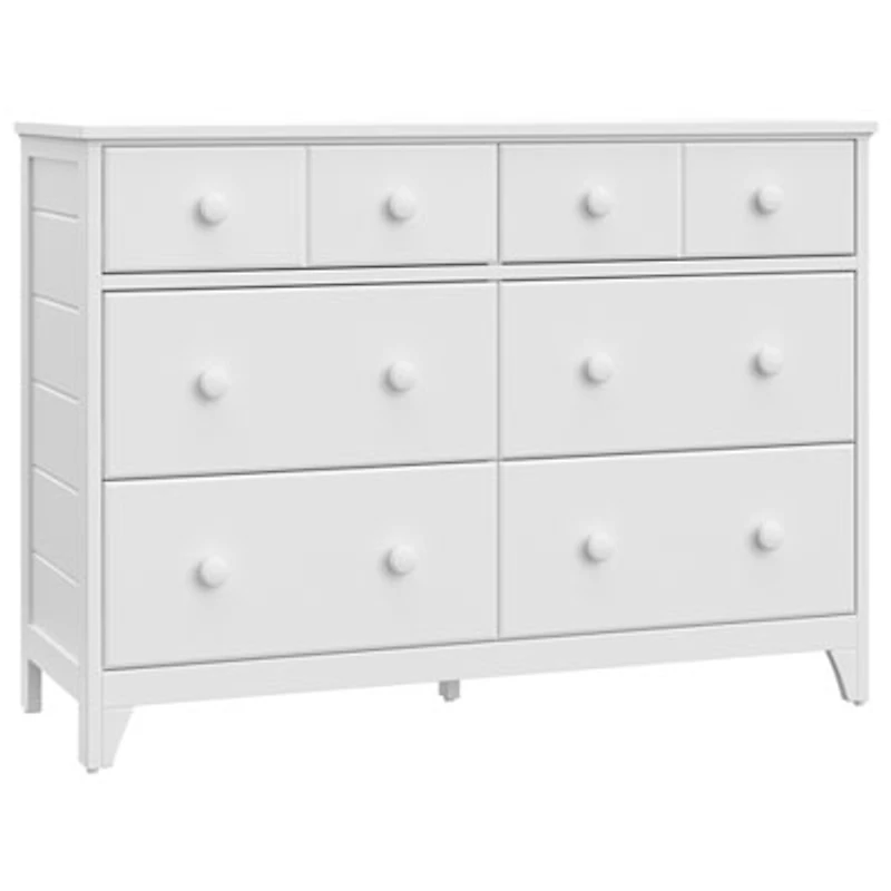 Storkcraft Moss 6-Drawer Double Nursery Dresser - White
