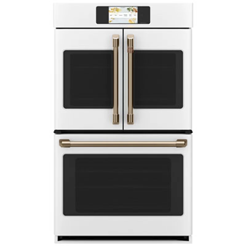 Café 30" 10 Cu. Ft. True Convection Electric Double Wall Oven (CTD90FP4NW2) - Matte White