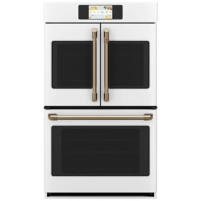 Café 30" 10 Cu. Ft. True Convection Electric Double Wall Oven (CTD90FP4NW2) - Matte White