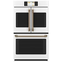 Café 30" 10 Cu. Ft. True Convection Electric Double Wall Oven (CTD90FP4NW2) - Matte White