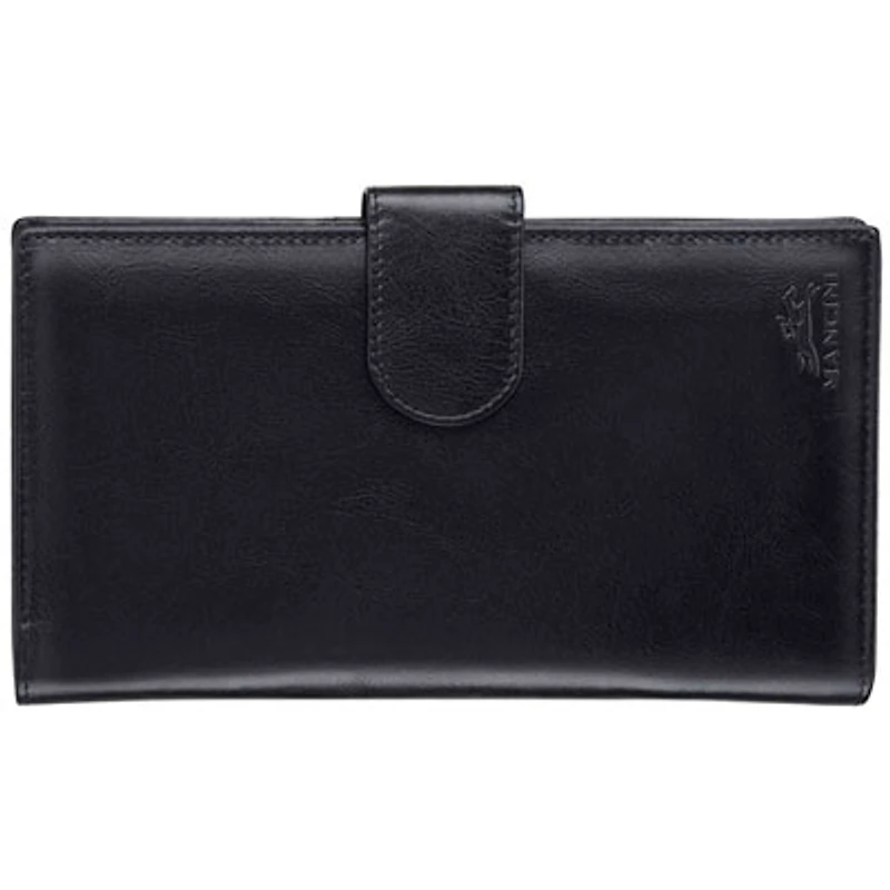 Mancini Casablanca RFID Genuine Leather Bi-fold Travel Wallet