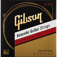 Gibson Phosphor Bronze 0.011 - 0.052 Ultra Light Gauge Acoustic Guitar Strings (SAG-PB11)