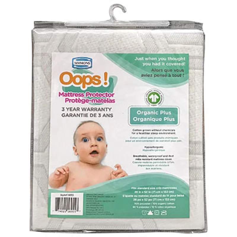 Simmons Oops Organic Plus Crib Mattress Protector