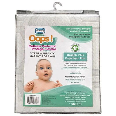 Simmons Oops Organic Plus Crib Mattress Protector