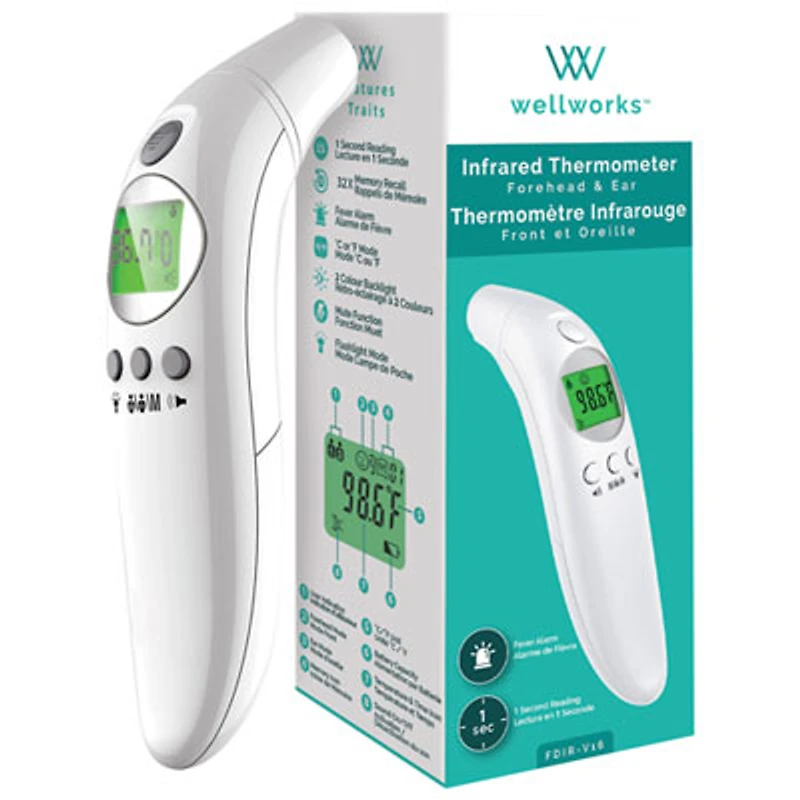 Wellworks Infrared Ear & Forehead Digital Thermometer