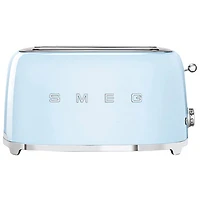 Smeg 50's Style Retro Long Slot Toaster - 4-Slice - Pastel Blue