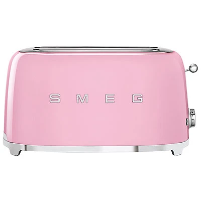 Smeg 50's Style Retro Long Slot Toaster - 4-Slice - Pink