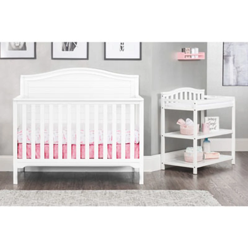 Child Craft Forever Eclectic Arch Top Solid Wood 4-in-1 Convertible Crib - Matte White