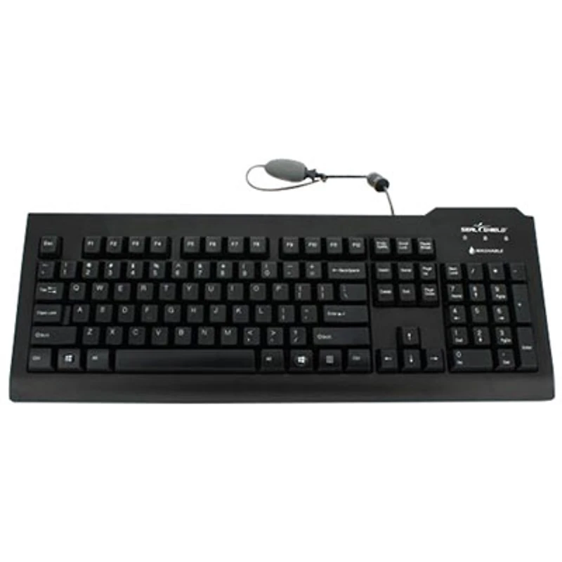 Seal Shield Clean Wired Full Size Waterproof Keyboard with Quick Connect - English