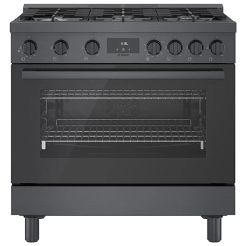 Bosch 36" 3.5 Cu. Ft. Double Oven 6-Burner Freestanding Gas Range (HGS8645UC) - Black Stainless
