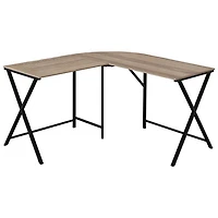 Monarch Corner Computer Desk - Dark Taupe/Black