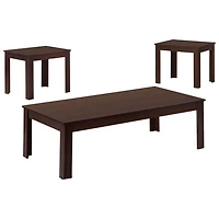 Monarch Contemporary 3-Piece Coffee Table & End Tables Set
