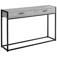 Monarch Modern Rectangular Metal Base Console Accent Table - Grey