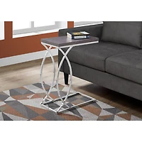 Monarch Modern Rectangular End Table - Grey/Chrome