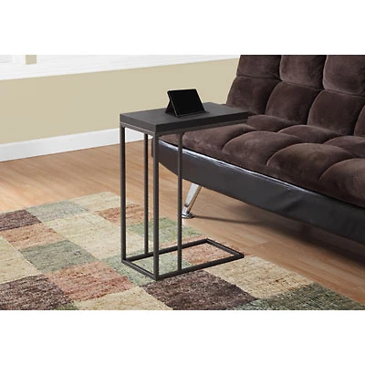 Monarch Modern Rectangular C-Shape End Table - Cappuccino/Bronze