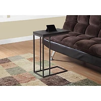 Monarch Modern Rectangular C-Shape End Table - Cappuccino/Bronze