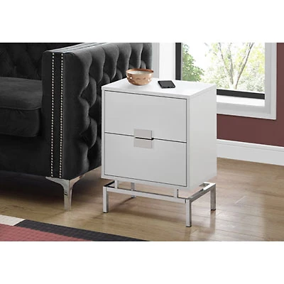Monarch Modern Rectangular End Table With Drawers