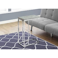 Monarch Modern Rectangular C-Shape End Table - Cement Grey/Chrome