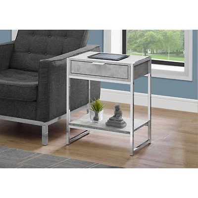 Monarch Modern Rectangular End Table With Drawer and Shelf