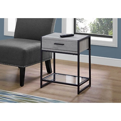 Monarch Modern Rectangular End Table With Drawer and Shelf
