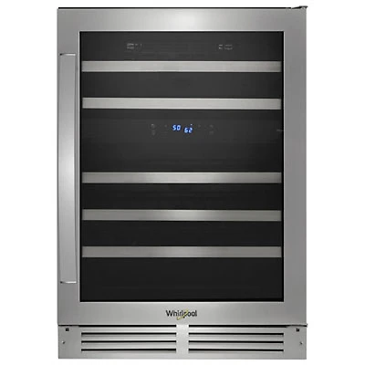 Whirlpool 46-Bottle Built-In Wine Center (WUW55X24HS) - Stainless Steel