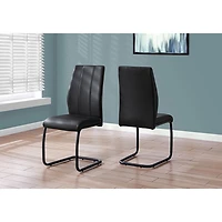 Monarch Contemporary Metal Dining Chair - Set of 2 - Black