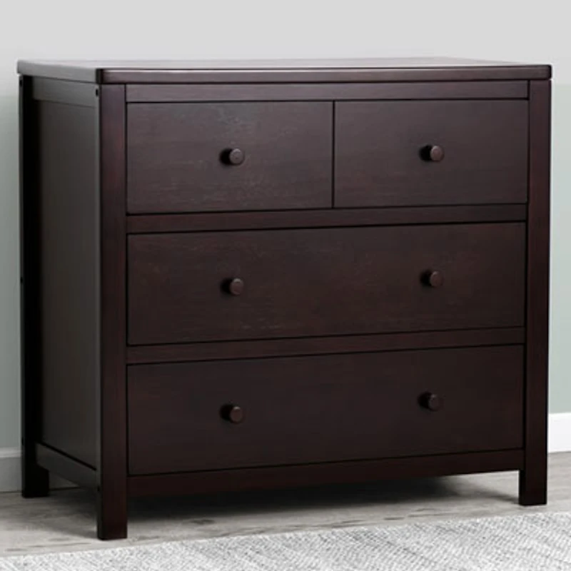 Delta Children Cambridge Modern 3-Drawer Kids Dresser - Dark Chocolate