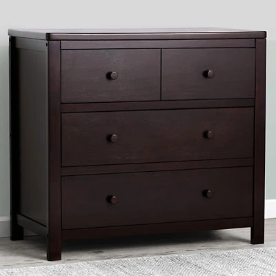 Delta Children Cambridge Modern 3-Drawer Kids Dresser - Dark Chocolate